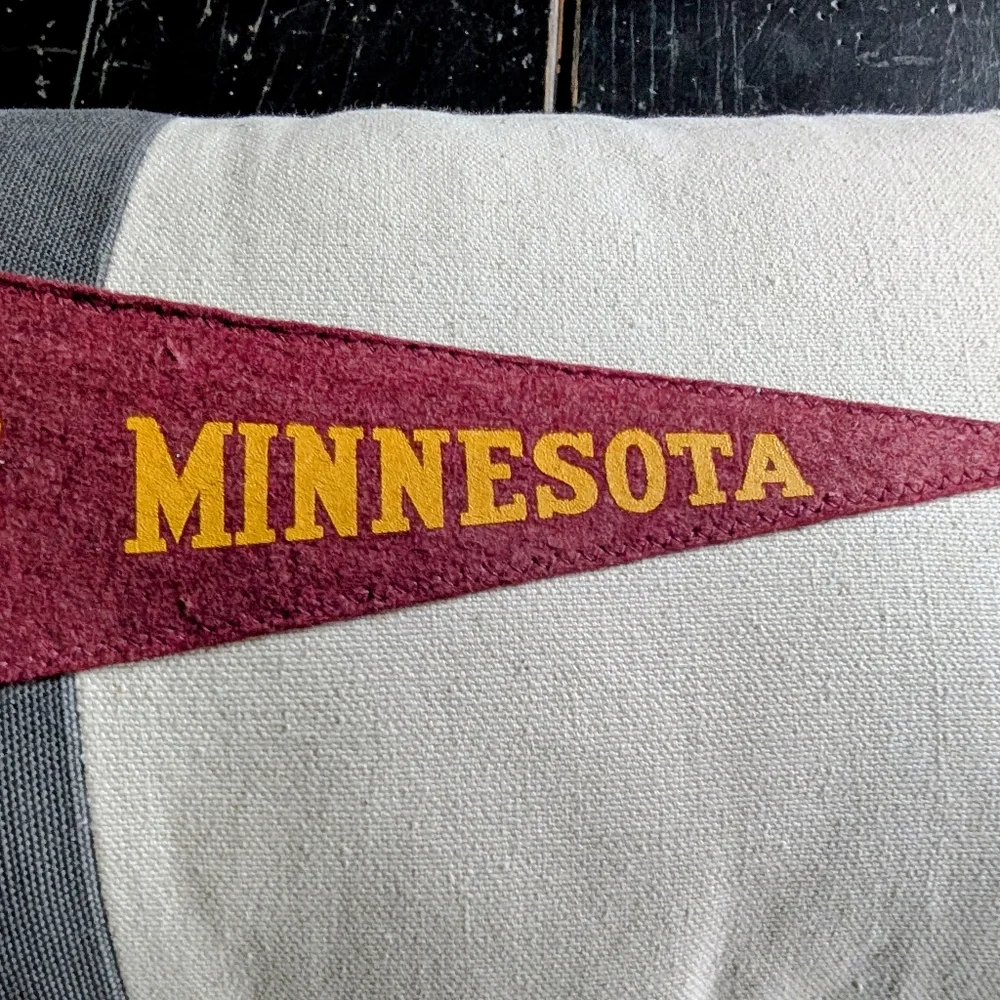 American Roadtrip University of Minnesota Pillow Vintage Collegiate Pennant